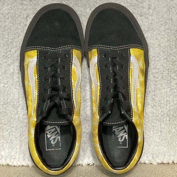 Vans Little Kids Black/Yellow Suede/Canvas Old Skool Sneakers Shoes Size US 3 - Picture 5 of 11